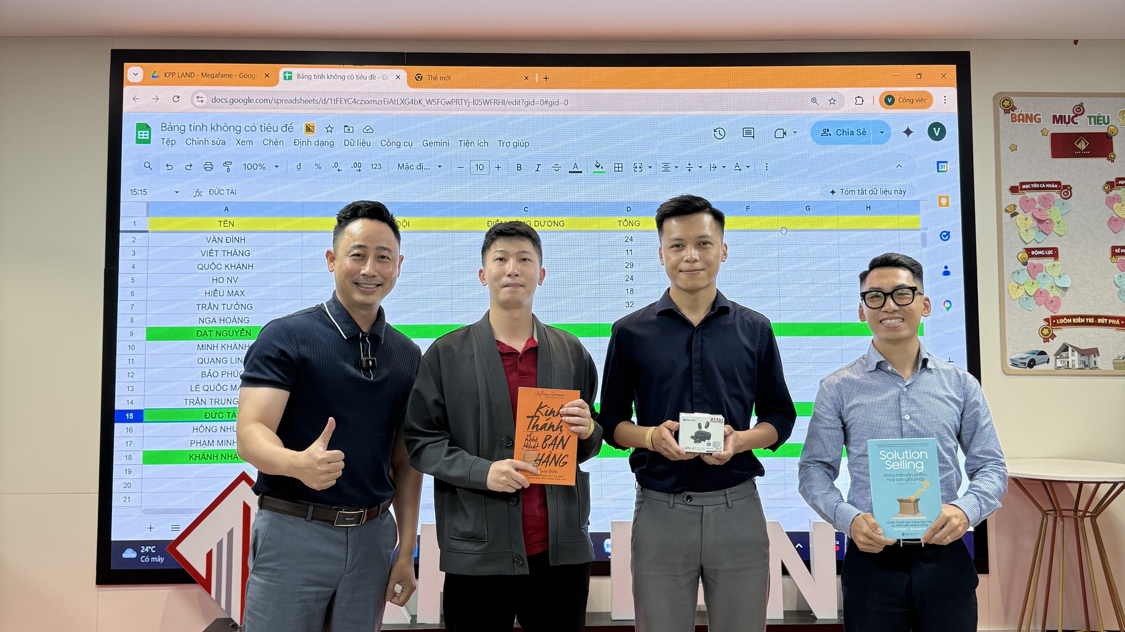 Buổi đào tạo về cách chia một khoản thù lao thành các phần theo thứ tự trước sau